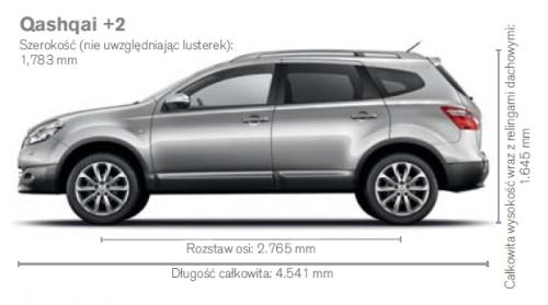 Szkic techniczny Nissan Qashqai I Crossover +2