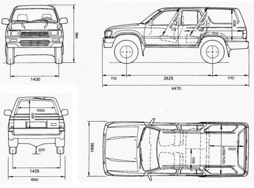 Szkic techniczny Toyota 4Runner II