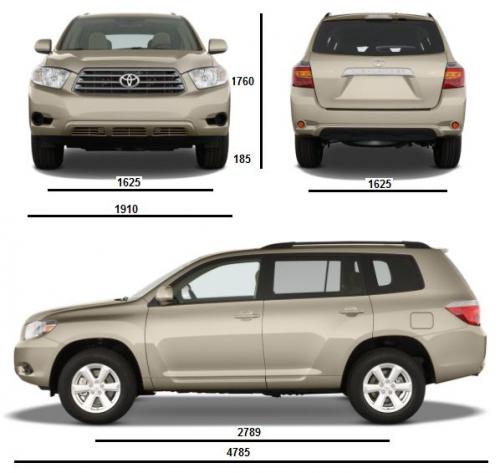 Szkic techniczny Toyota Highlander II