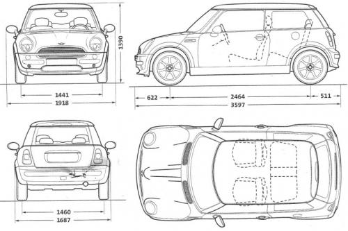 Szkic techniczny Mini Mini R50