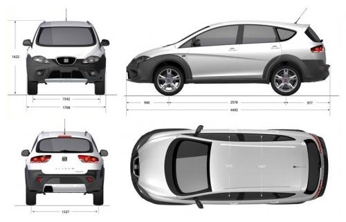 Szkic techniczny Seat Altea Freetrack