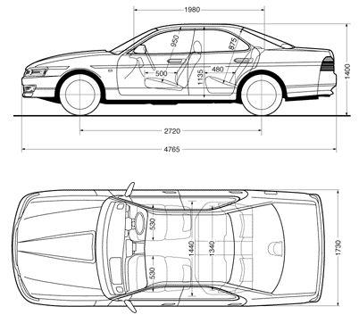 Szkic techniczny Nissan Laurel V