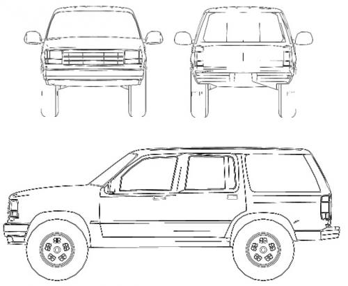 Szkic techniczny Ford Explorer I