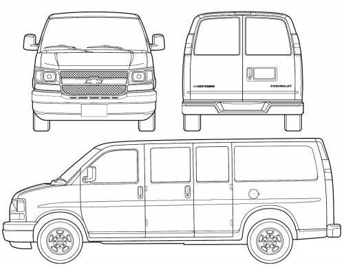 Szkic techniczny Chevrolet Express