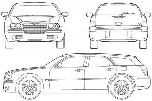 Szkic techniczny Chrysler 300C I Touring