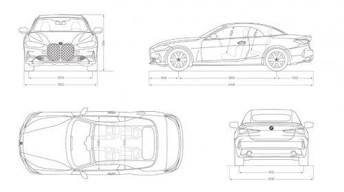 Szkic techniczny BMW Seria 4 G22-23-26 Cabrio