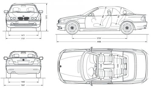 Szkic techniczny BMW Seria 3 E46 Cabrio