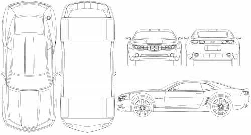 Szkic techniczny Chevrolet Camaro V Cabrio