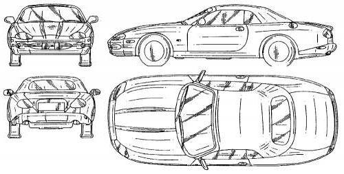 Szkic techniczny Jaguar XK8 I Cabrio