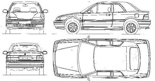 Szkic techniczny Rover 200 II Cabrio