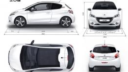 Peugeot 208 - wersja 5-drzwiowa - szkic auta - wymiary