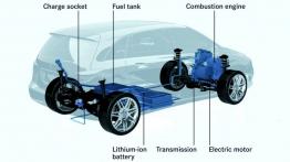 Mercedes klasy B E-CELL Concept - schemat konstrukcyjny auta