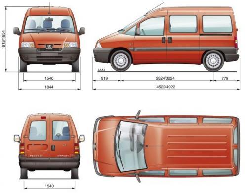 Szkic techniczny Peugeot Expert I