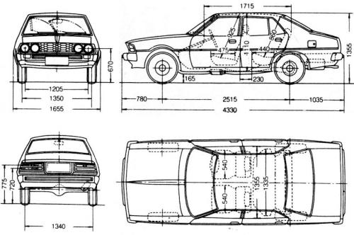 Szkic techniczny Mitsubishi Galant III