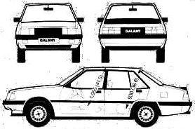 Szkic techniczny Mitsubishi Galant IV