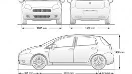 Fiat Grande Punto - szkic auta - wymiary