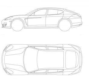 Szkic techniczny Porsche Panamera I Liftback