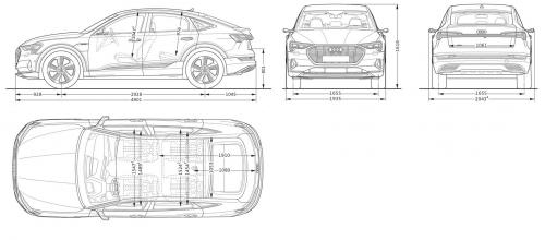 Szkic techniczny Audi E-tron Sportback
