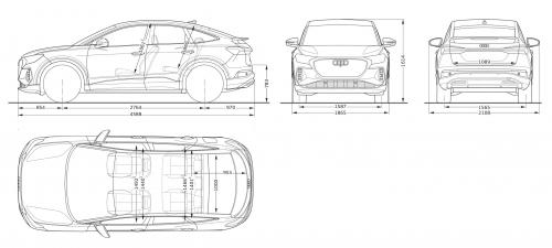 Szkic techniczny Audi Q4 e-tron Sportback