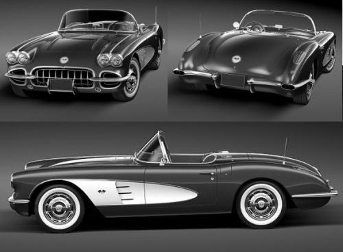 Szkic techniczny Chevrolet Corvette C1