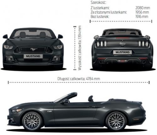 Szkic techniczny Ford Mustang VI Convertible