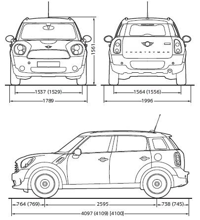 Szkic techniczny Mini Countryman R60 Crossover Facelifting