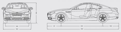 Szkic techniczny BMW Seria 6 F06-F12-F13 Coupe Facelifting
