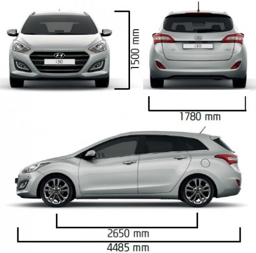 Szkic techniczny Hyundai i30 II Wagon Facelifting