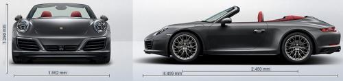 Szkic techniczny Porsche 911 991 Carrera 4/4S Cabrio Facelifting