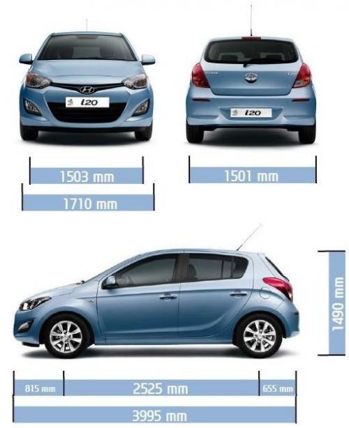 Szkic techniczny Hyundai i20 I Hatchback 5d Facelifting