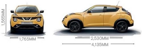 Szkic techniczny Nissan Juke I SUV Facelifting