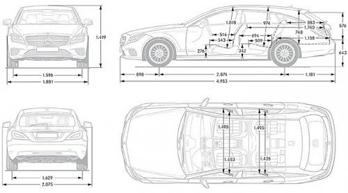 Szkic techniczny Mercedes CLS W218 Shooting Brake Facelifting