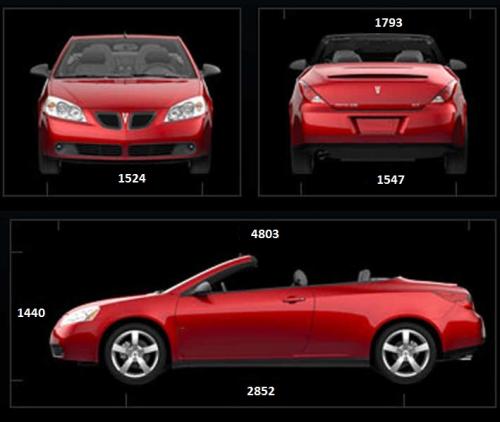 Szkic techniczny Pontiac G6 Kabriolet Facelifting