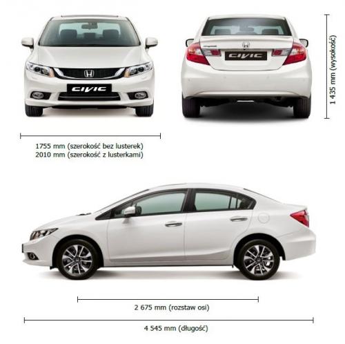 Szkic techniczny Honda Civic IX Sedan Facelifting