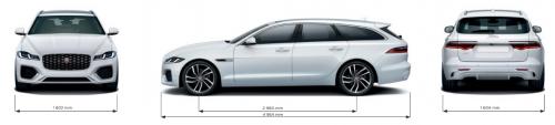 Szkic techniczny Jaguar XF II Sportbrake Facelifting