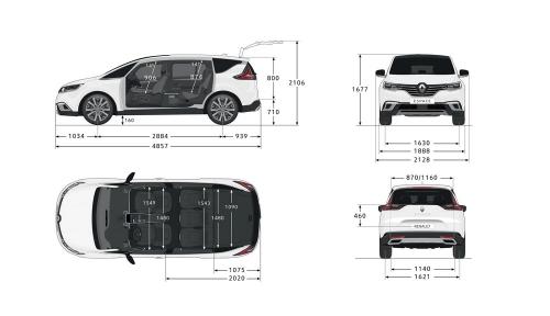 Szkic techniczny Renault Espace V Van Facelifting