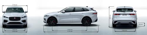 Szkic techniczny Jaguar F-Pace SUV Facelifting
