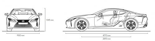 Szkic techniczny Lexus LC Coupe Facelifting
