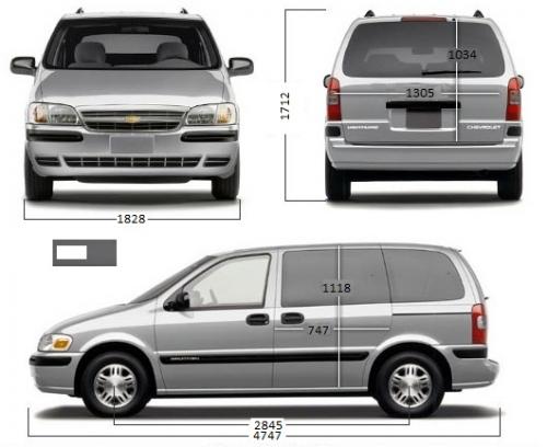 Szkic techniczny Chevrolet Venture