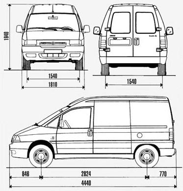 Szkic techniczny Fiat Scudo I