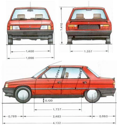 Szkic techniczny Renault 9