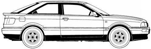 Szkic techniczny Audi 80 B3 Coupe