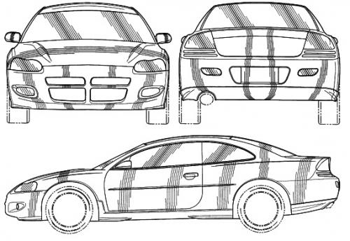 Szkic techniczny Dodge Stratus II Coupe
