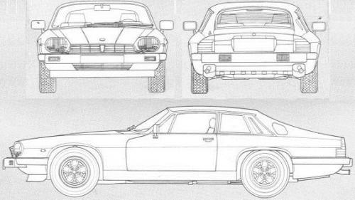 Szkic techniczny Jaguar XJS II Coupe