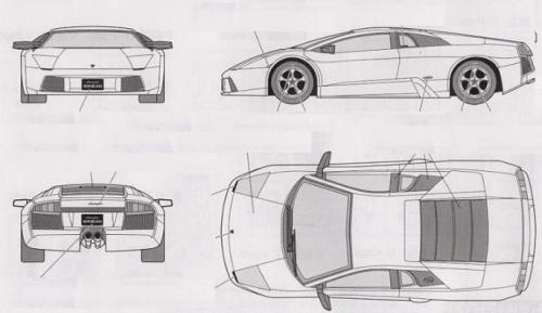 Szkic techniczny Lamborghini Murcielago Coupe
