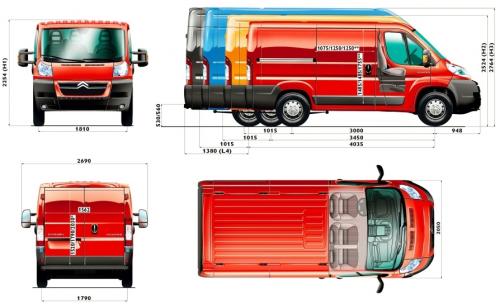 Szkic techniczny Citroen Jumper II Furgon
