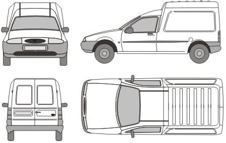 Szkic techniczny Ford Courier
