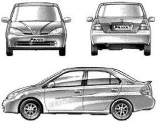 Szkic techniczny Toyota Prius I