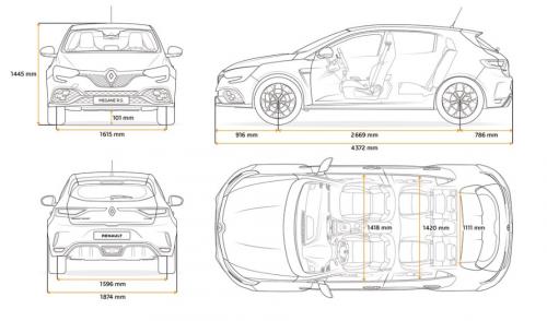 Szkic techniczny Renault Megane IV R.S.