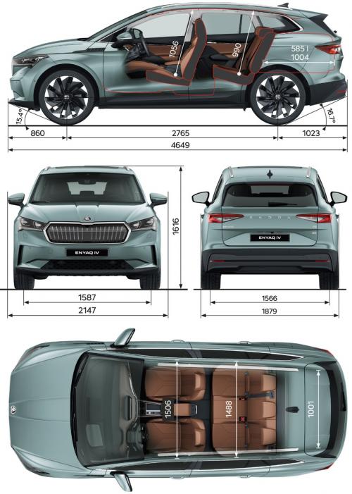 Szkic techniczny Skoda Enyaq iV SUV